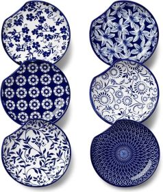 6-Pack Ceramic Spoon Rest for Stove Top, Decorative Ceramic Cooking Spoon Holder for Kitchen Counter